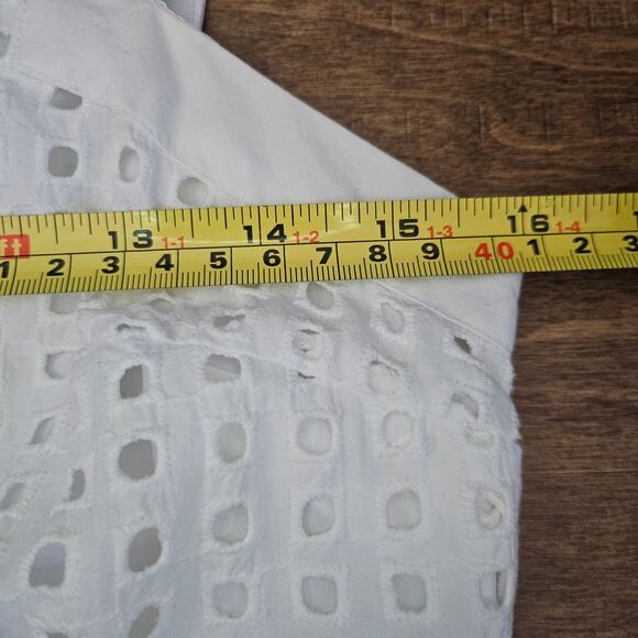 Banana Republic Factory Eyelet Shift Sleeveless Dress Women's Size 4 White - Picture 5 of 6